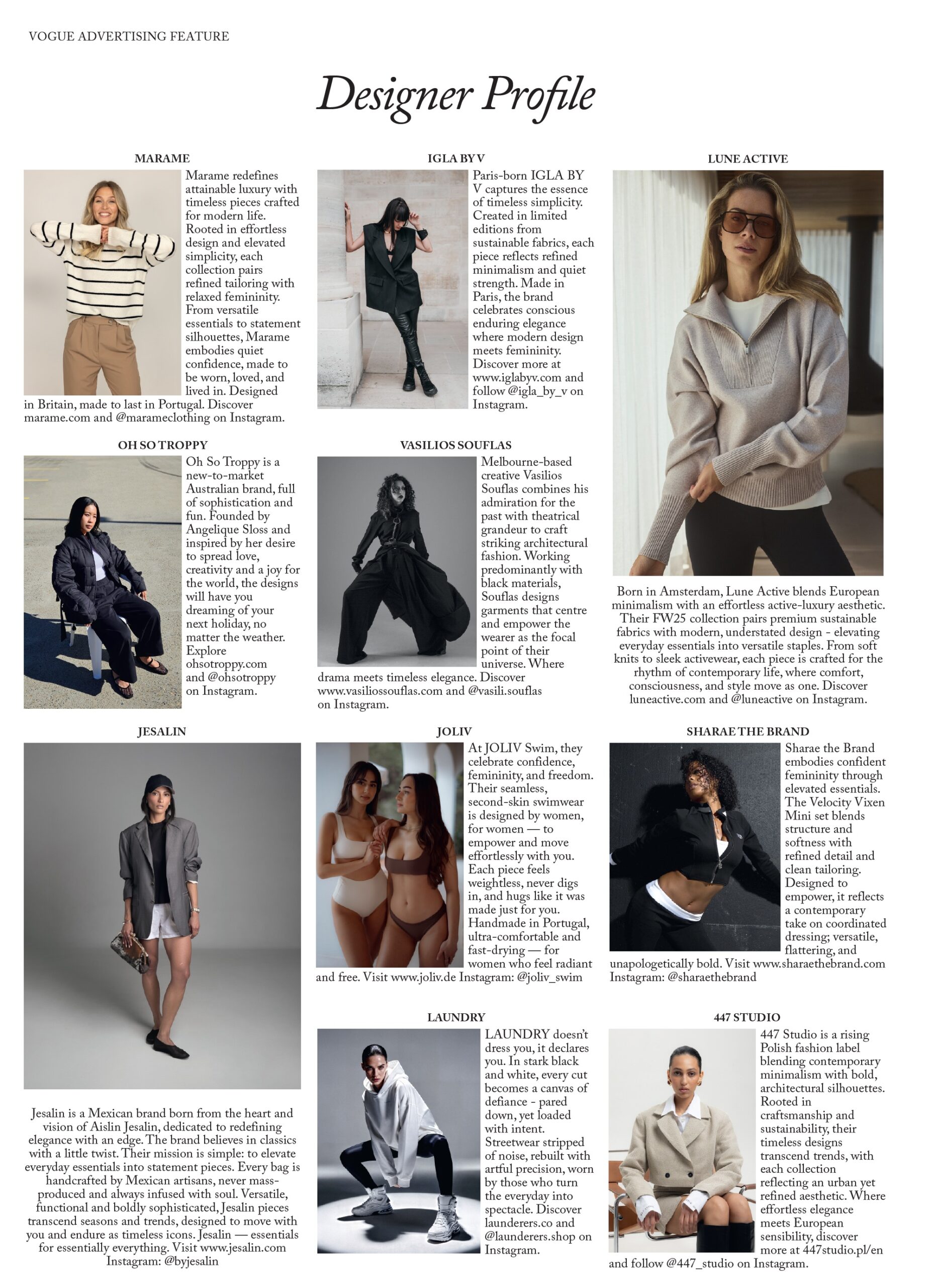 IGLA BY V dans Vogue UK - December 2025